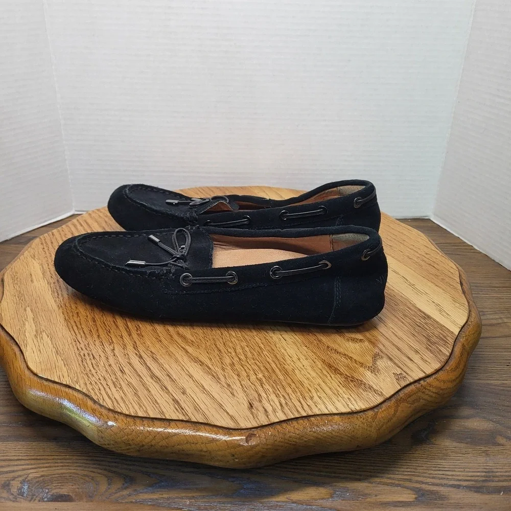 Vionic Virginia Black Suede Loafers Shoes Moccasins Orthapedic Flats‎ Women's 9
